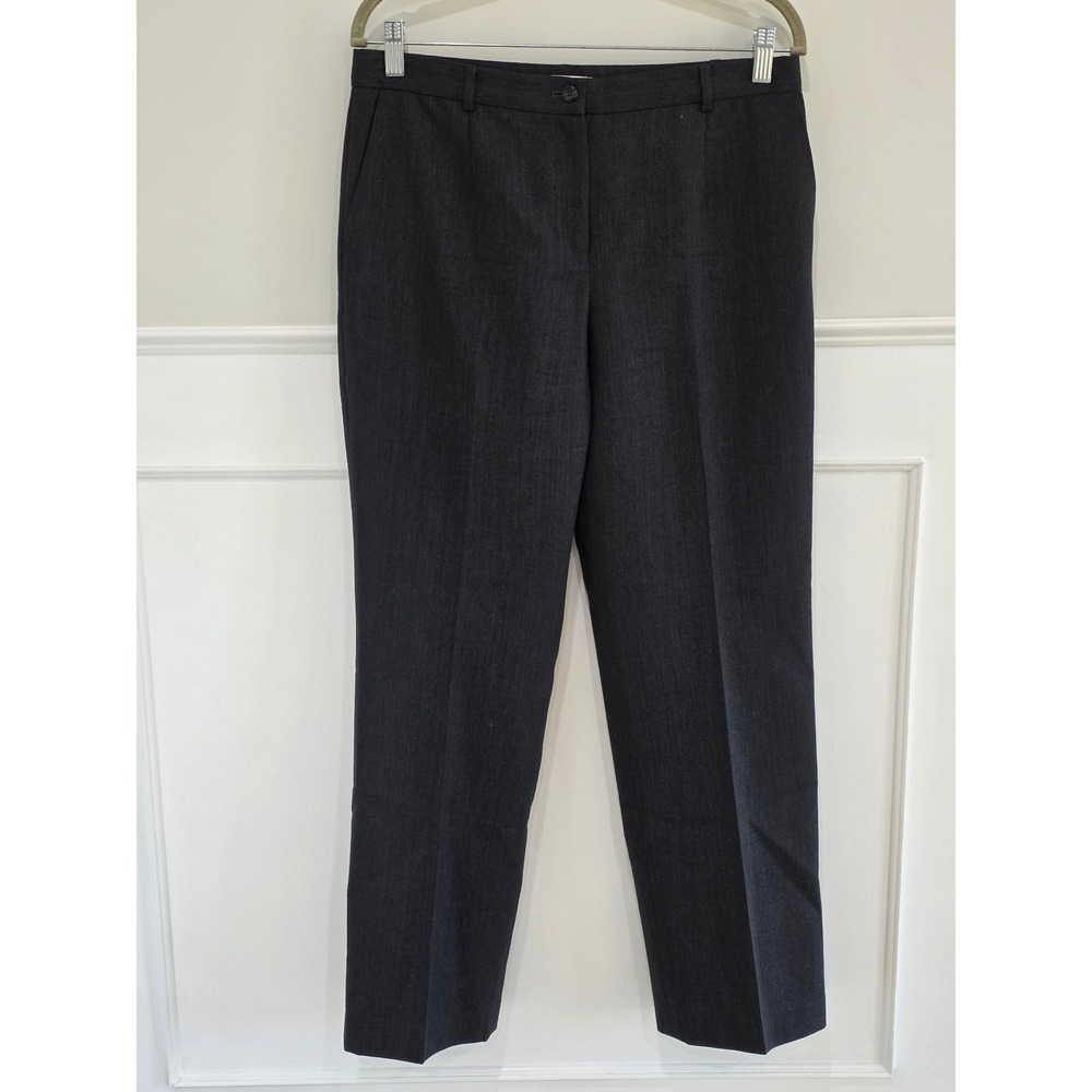 Pendleton Petite 12 Charcoal Grey 100% Virgin Wool Straight Leg Dress Pants‎